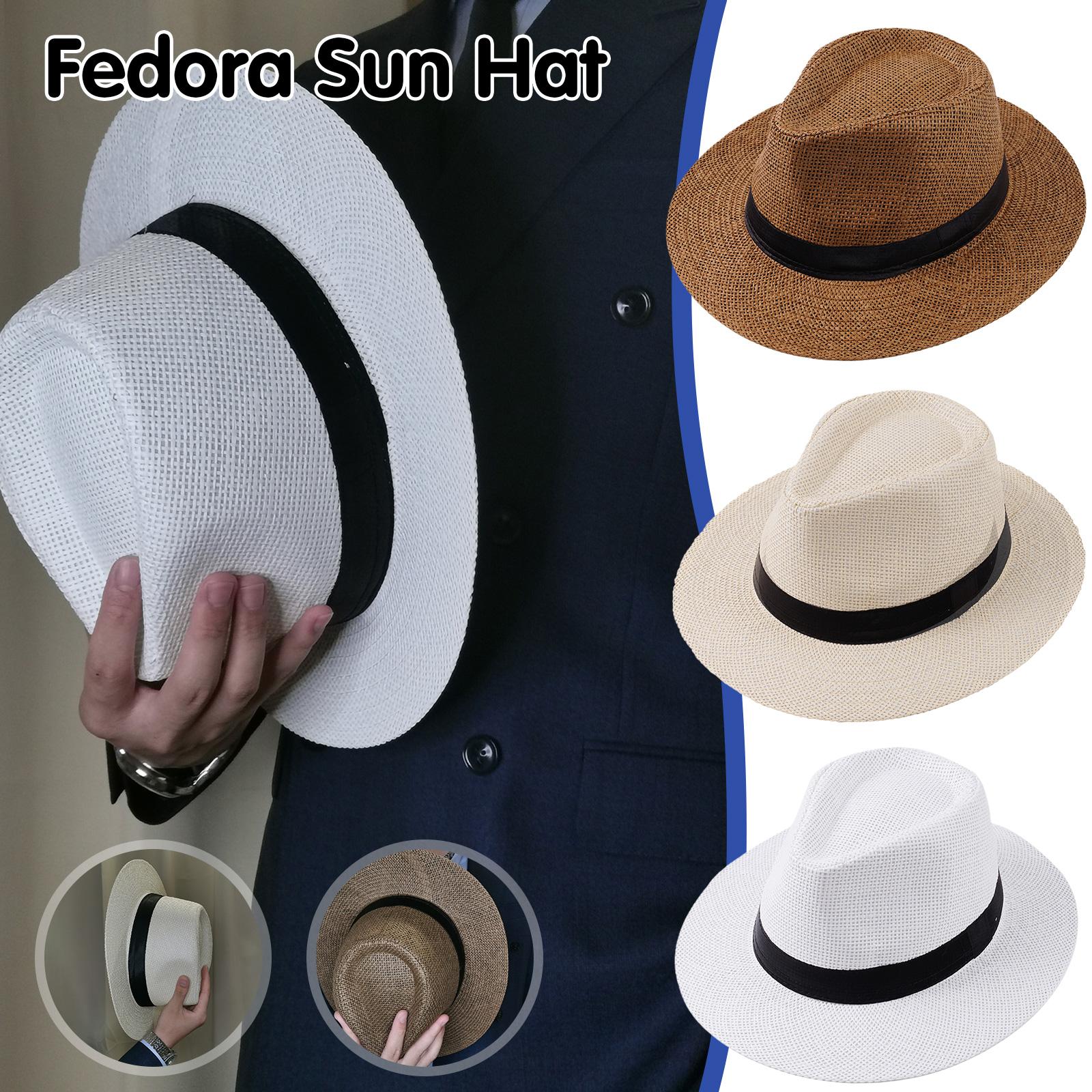 Bucket Hat Straw - Męski letni kapelusz panama ze słomy,
