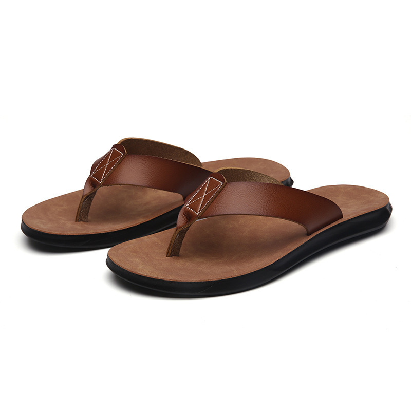 Flip Flop Leather Men - 38-47 Nowe włoskie skórzane klapki męskie,