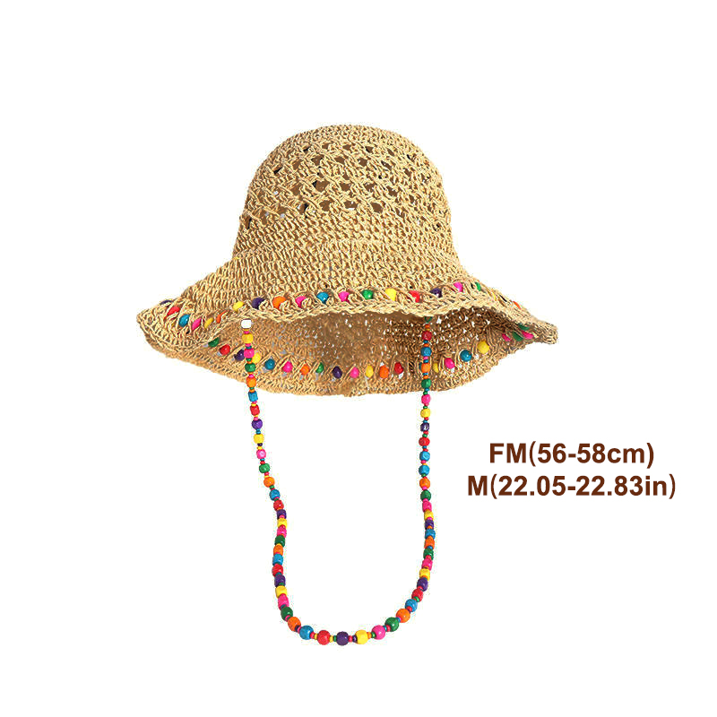 Bucket Hat Straw - Retro Wszechstronny ażurowy kapelusz słomkowy z