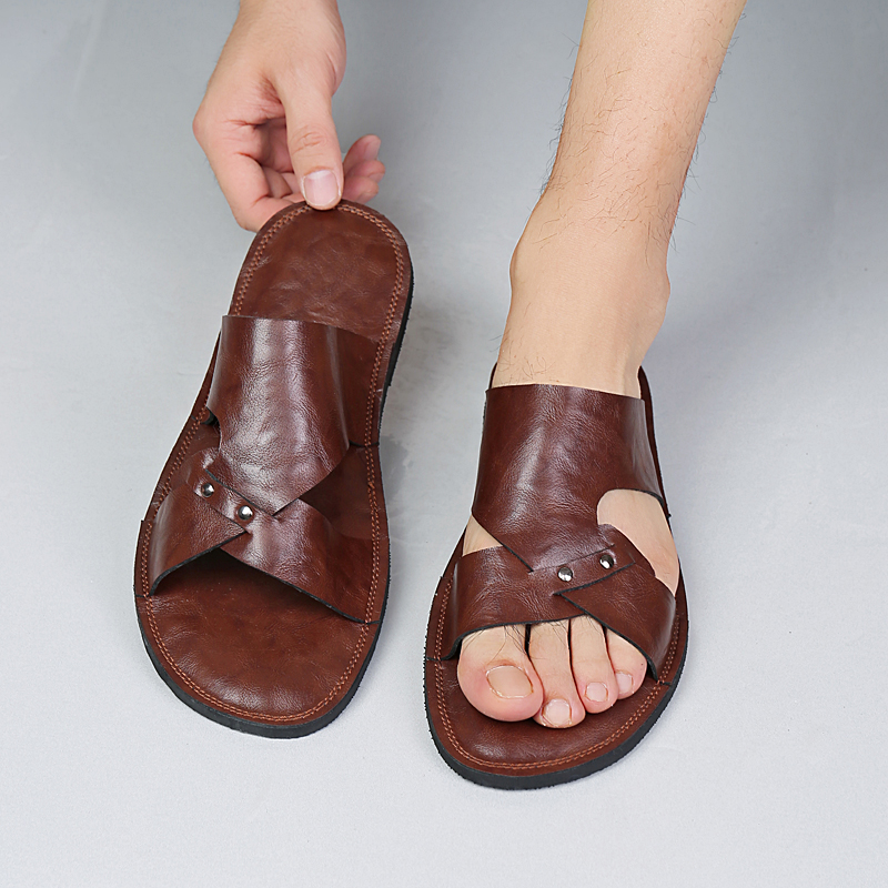 Flip Flop Leather Men - Ręcznie Robione Skórzane Klapki Męskie Plażowe