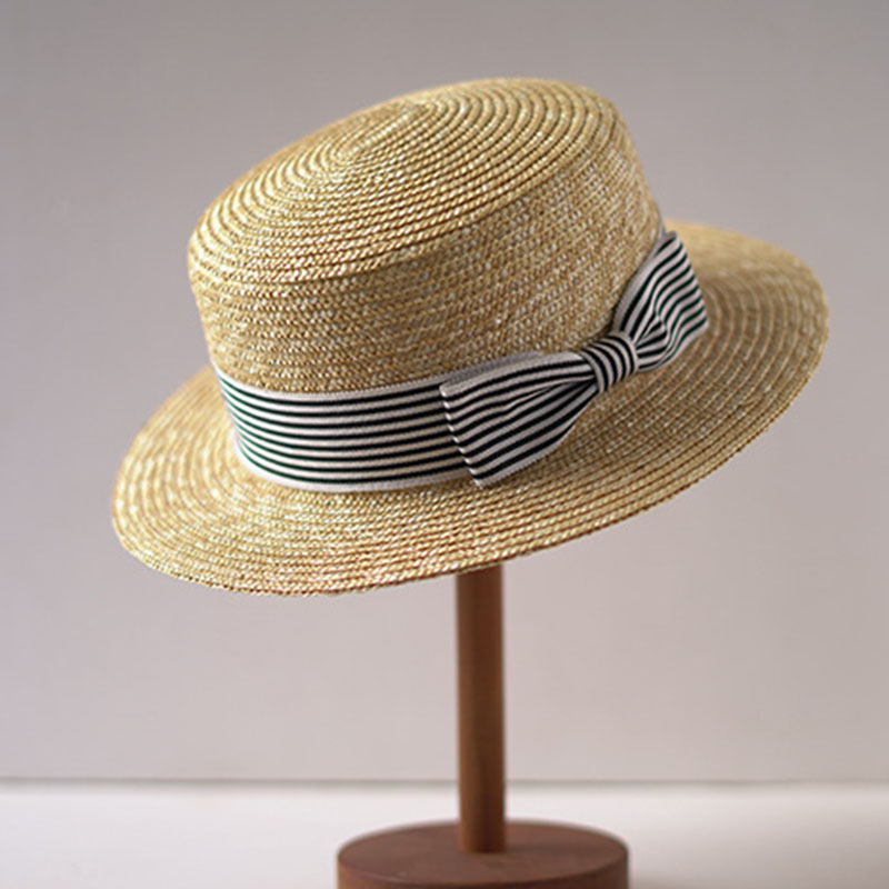 Bucket Hat Straw - Czapki z szerokim rondem płasko zakończony