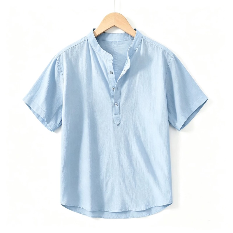 Letnie męskie koszulki z krótk – Linen Shirt Breathable recenzja i cena