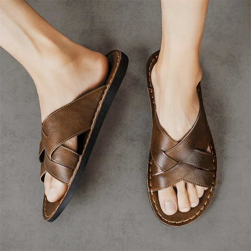 Męskie sandały z prawdziwej sk – Flip Flop Leather Men recenzja i cena