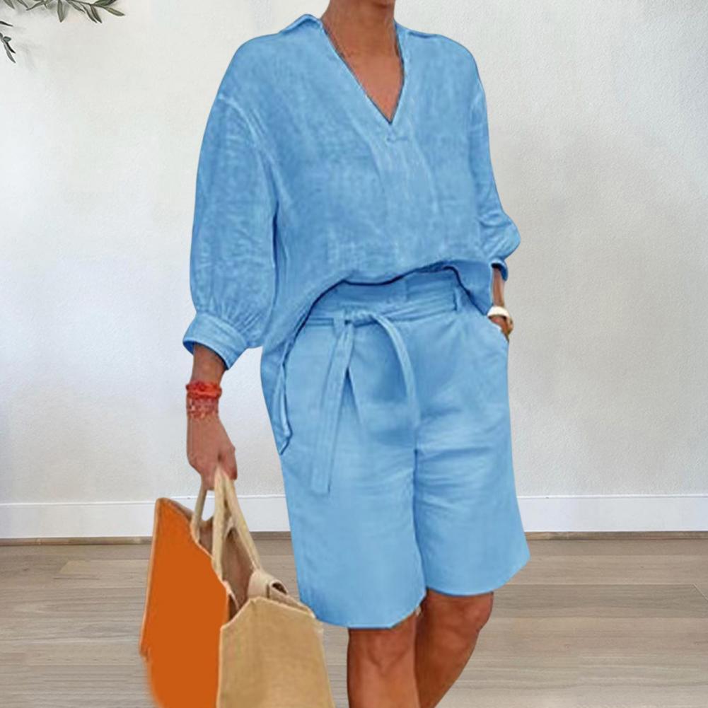 Damski dwuczęściowy zestaw z b – Linen Shirt Breathable recenzja i cena
