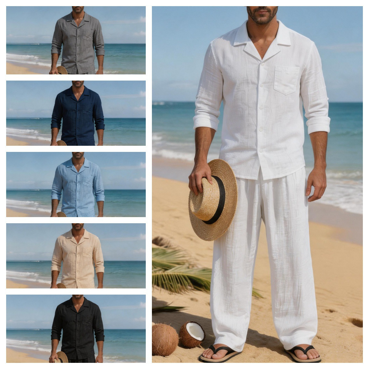 Lniany męski luźny, przewiewny – Linen Shirt Breathable recenzja i cena