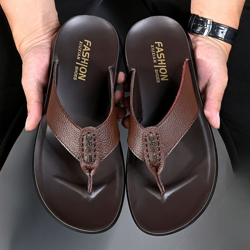Wyprzedaż Męskie Klapki Wysoki – Flip Flop Leather Men recenzja i cena